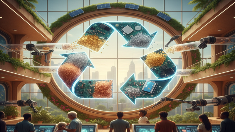 Símbolo de reutilização, 3 setas curvadas formando um triângulo, estilizado.